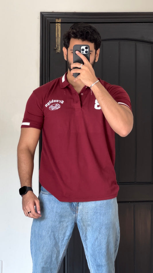 Manfinity Homme Polo Shirt Brooklyn In Maroon