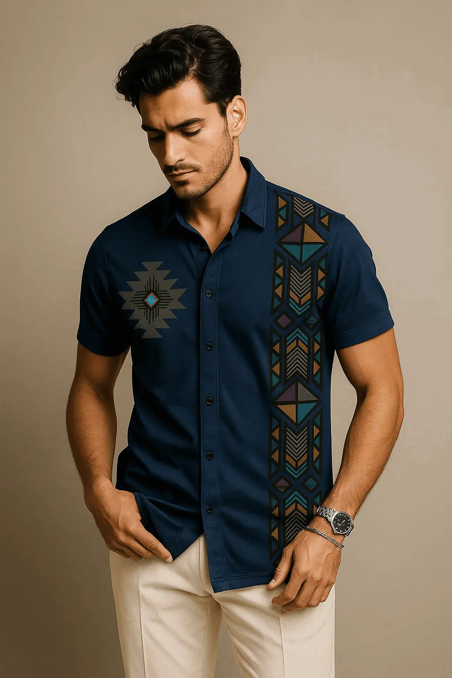 Indiano Craft Printed Button Down Shirt