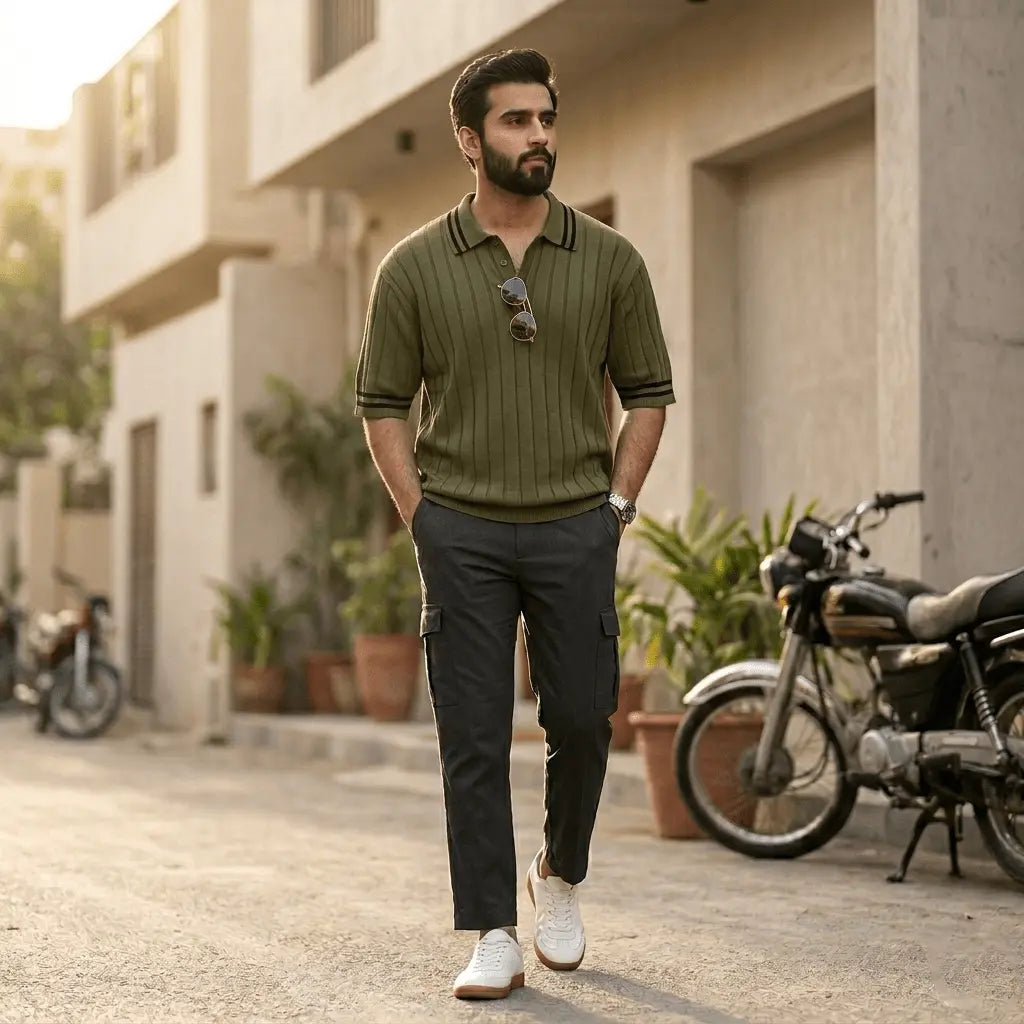 Men’s Premium Ribbed Same Collar Polo T-Shirt – Short Sleeve Casual Summer Wear - The Divine Shop