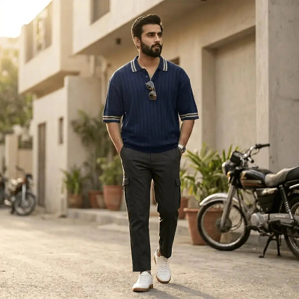 Men’s Premium Ribbed Same Collar Polo T-Shirt – Short Sleeve Casual Summer Wear - The Divine Shop