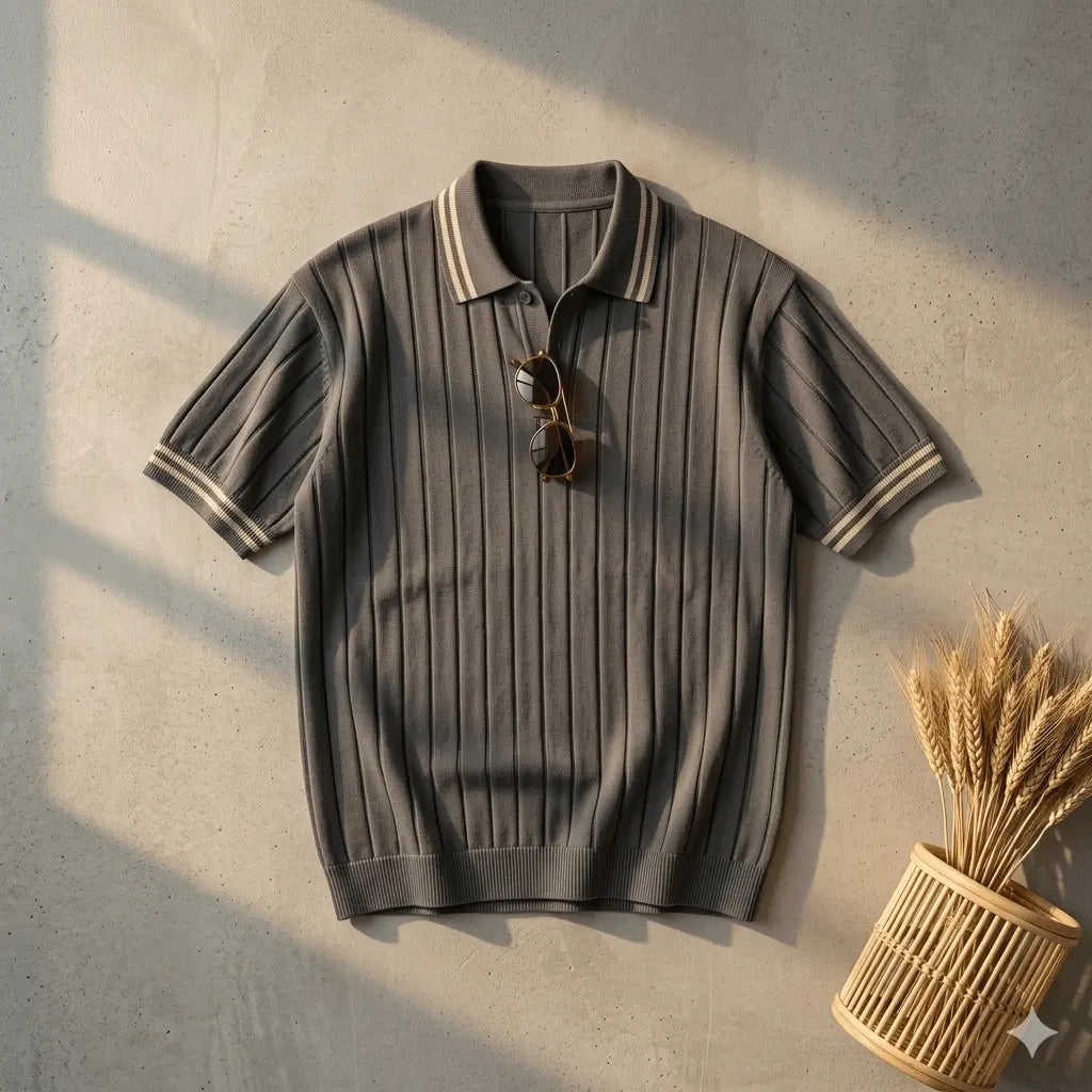 Men’s Premium Ribbed Same Collar Polo T-Shirt – Short Sleeve Casual Summer Wear - The Divine Shop