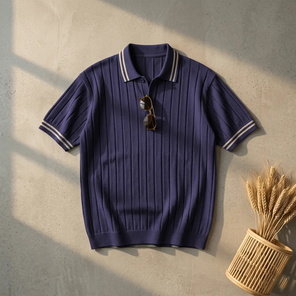 Men’s Premium Ribbed Same Collar Polo T-Shirt – Short Sleeve Casual Summer Wear - The Divine Shop