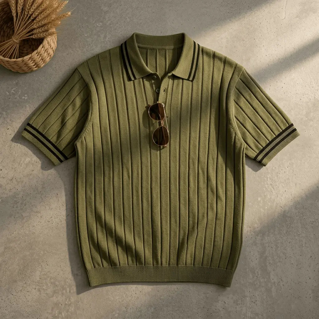 Men’s Premium Ribbed Same Collar Polo T-Shirt – Short Sleeve Casual Summer Wear - The Divine Shop