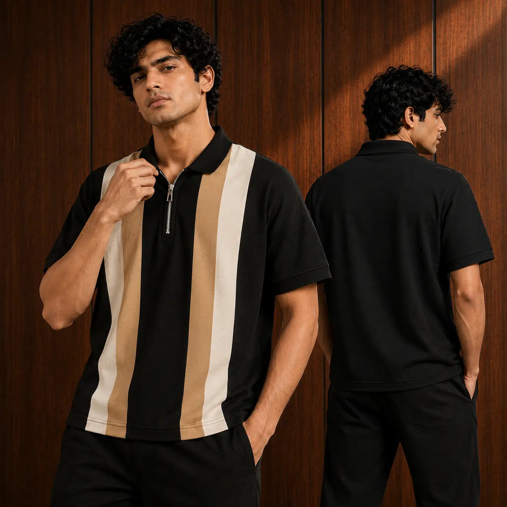 Mens double decker polo shirt