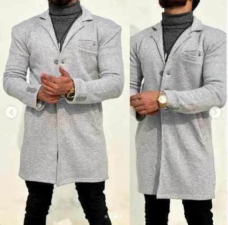 Mens gray epsom coat turkish style - The Divine Shop