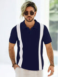Navy and white classic blue polo shirt - The Divine Shop