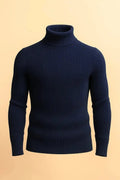 Navy ribbed turtleneck sweater - Premium High Neck from My Store - Just Rs.1999! Shop now at The Divine Shop