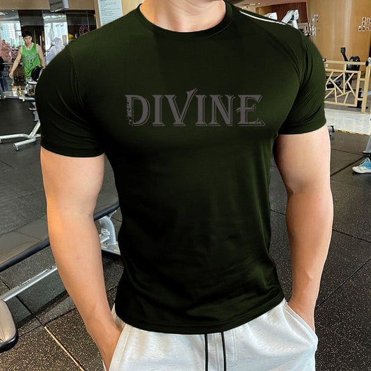 Divine Printed Dri Fit Tee In Olive Color - Premium DRI-FIT T-Shirt from The Divine Shop - Just Rs.1499! Shop now at The Divine Shop