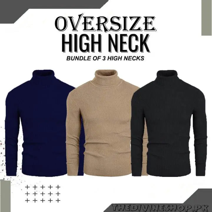 Oversize Bundles Of 3 Basic High Neck