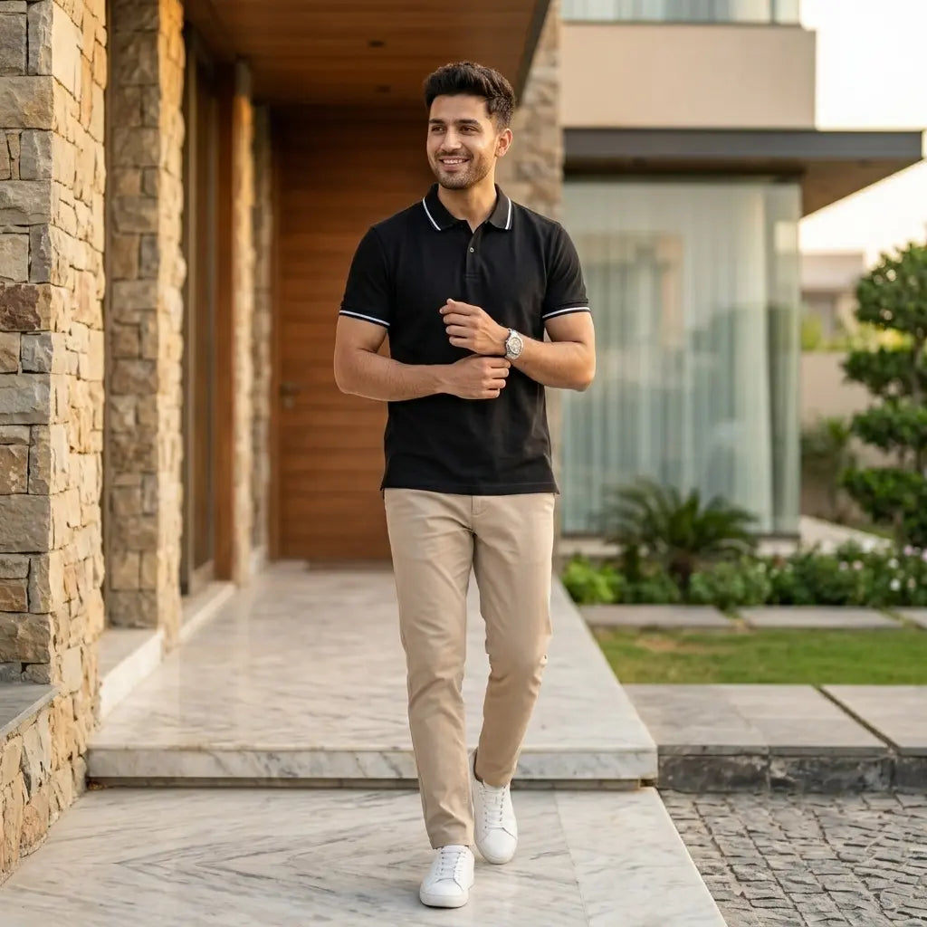 Premium Men’s Polo T-Shirt in Pakistan – Smart Casual Style (Black)