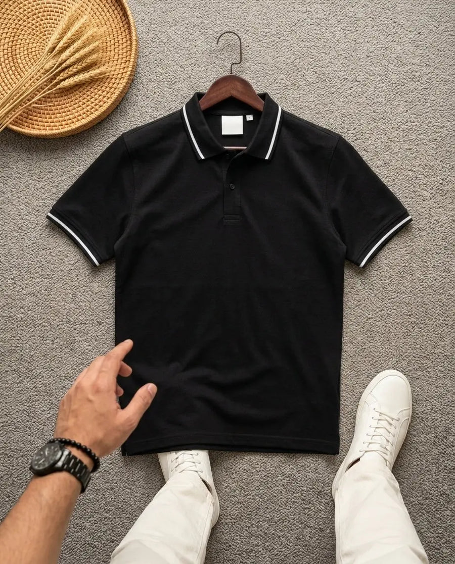 Premium Men’s Polo T-Shirt in Pakistan – Smart Casual Style (Black)