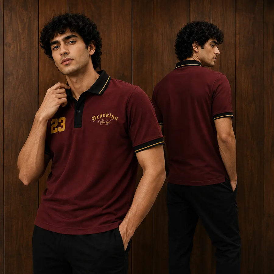 Premium Men’s Polo T-Shirt in Pakistan – Smart Casual Style (Maroon)