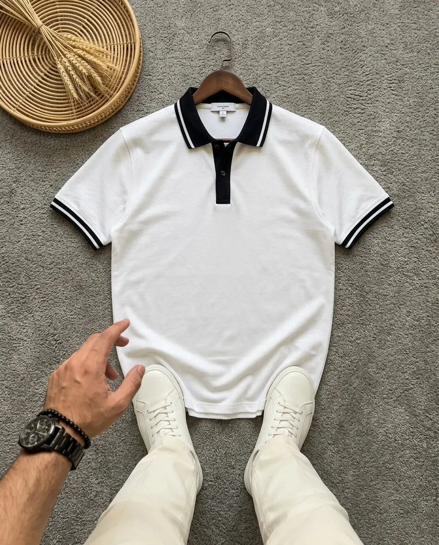 Premium Men’s Polo T-Shirt in Pakistan – Smart Casual Style (White)
