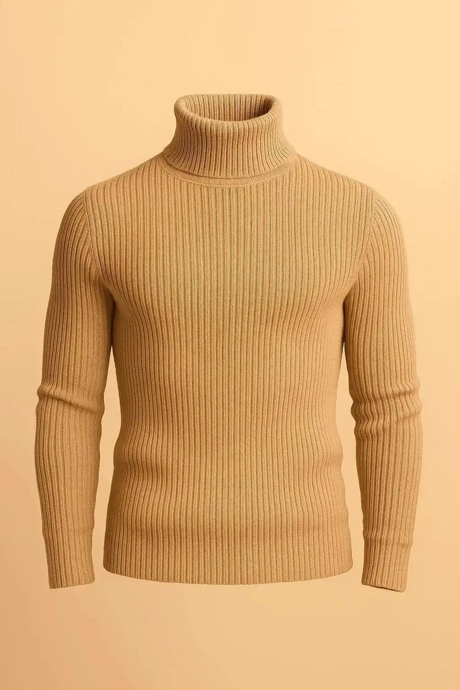 Skin ribbed turtleneck sweater