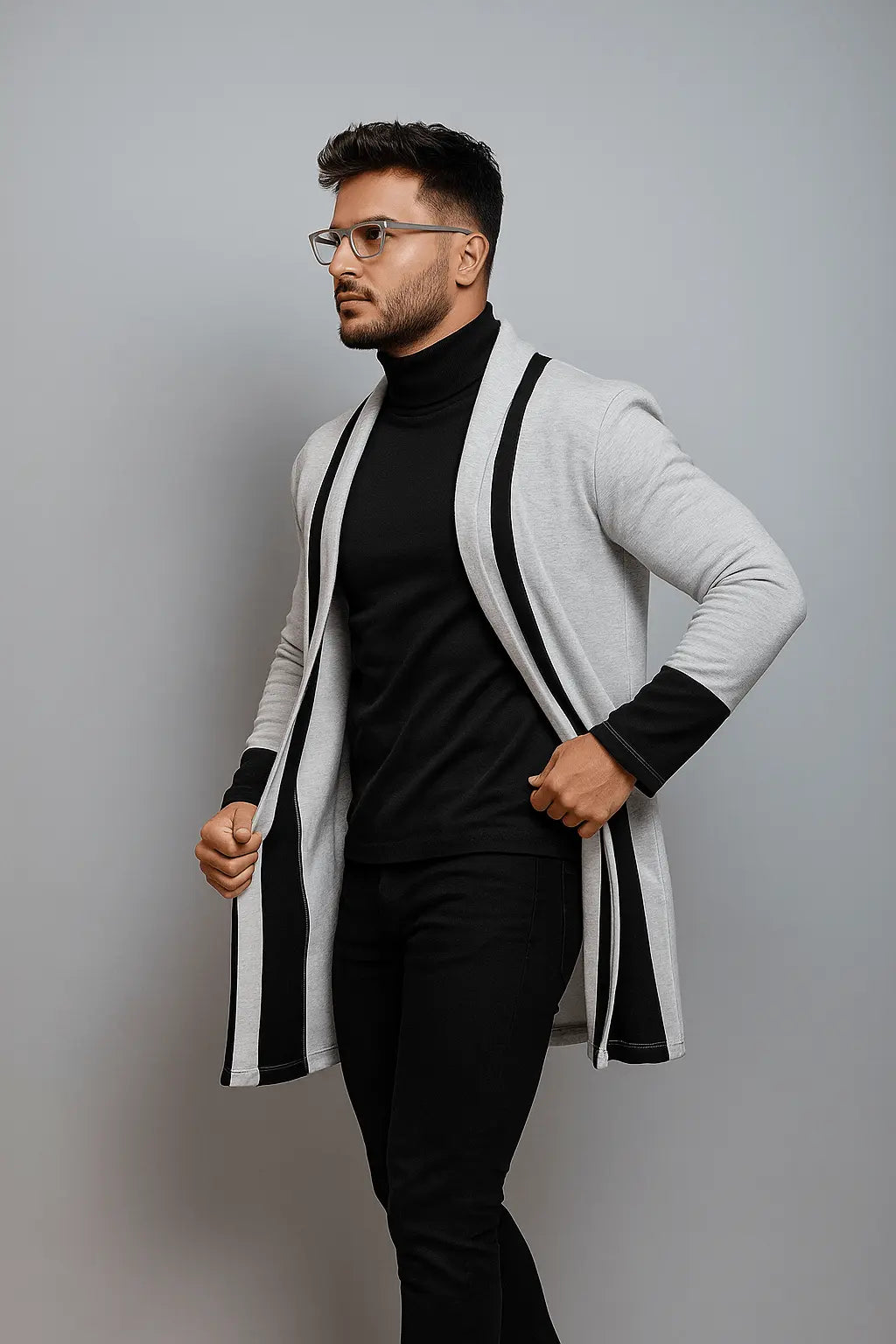 Turkish Style Contras Style Epsom Coat - Premium Long Coat from The Divine Shop - Just Rs.2299! Shop now at The Divine Shop