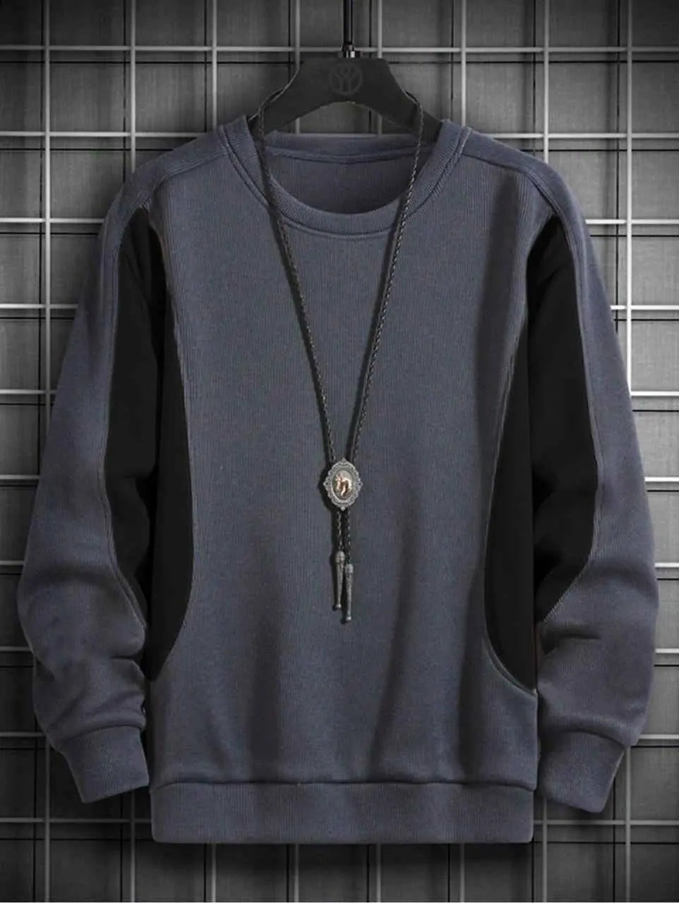 Two tone bolo tie sweatshirt vintage style sweatshirts - Premium Sweatshirts from The Divine Shop - Just Rs.2499! Shop now at The Divine Shop