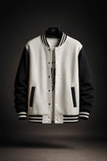 Zero Grey Baseball Jacket With Black Sleeves - Premium Baseball Jacket from The Divine Shop - Just Rs.2299! Shop now at The Divine Shop