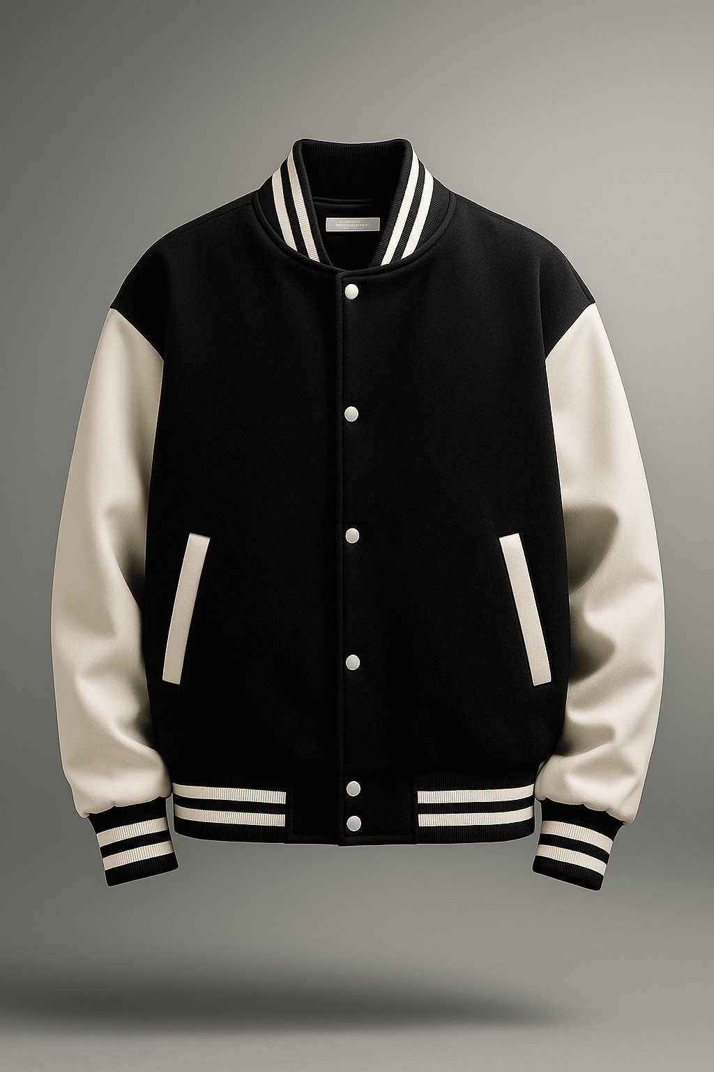 Black and white baseball varsity jacket divine shop - Premium Baseball Jacket from The Divine Shop - Just Rs.2999! Shop now at The Divine Shop