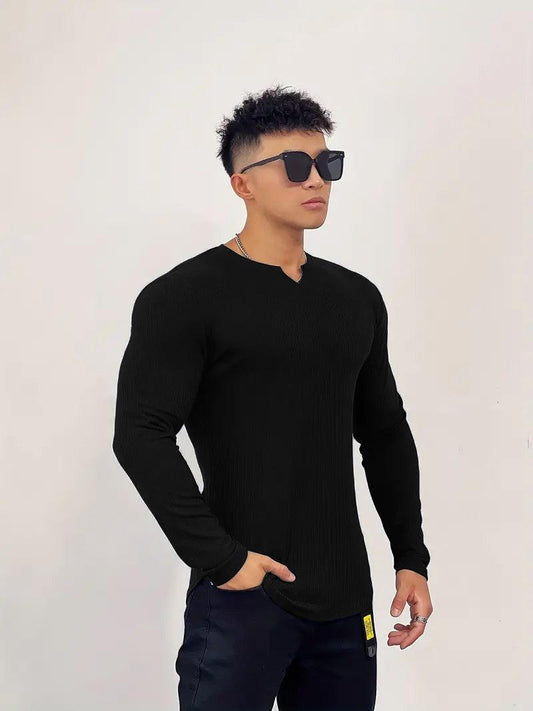 Cotton Knitted Long Sleeves T-Shirt