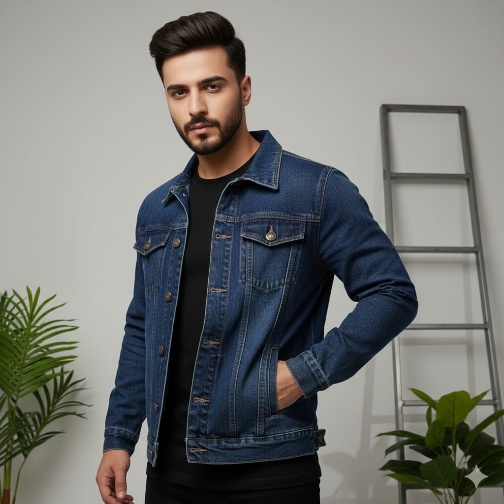 Blue denim jacket export quality - The Divine Shop