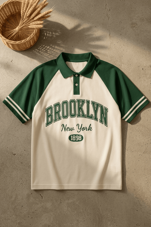 Brookyln printed polo T shirt - The Divine Shop
