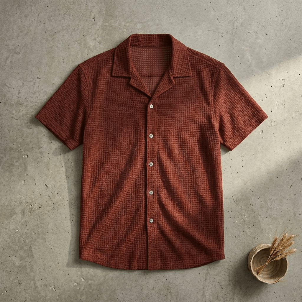 Brownish Texture Casual Shirt - The Divine Shop