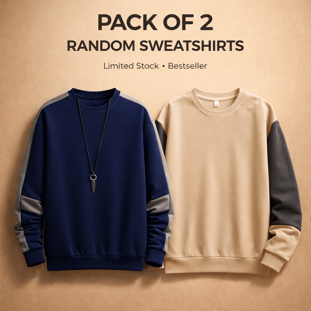Bundle of Two Random Style Sweatshirt - Premium Sweatshirts from The Divine Shop - Just Rs.1999! Shop now at The Divine Shop
