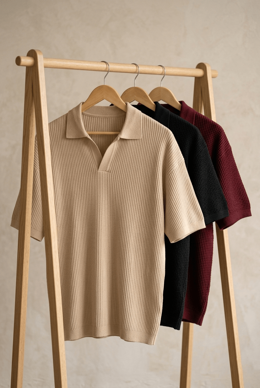 Bundles of 3 –Men’s Honeycomb Polo T-Shirt - The Divine Shop