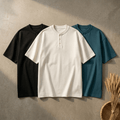 Bundles of 3 –Men’s Slim Fit Henley T-Shirt - The Divine Shop