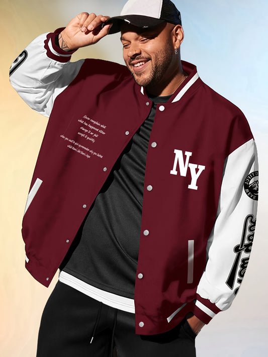 Baseball Jacket Maroon and White Newyork