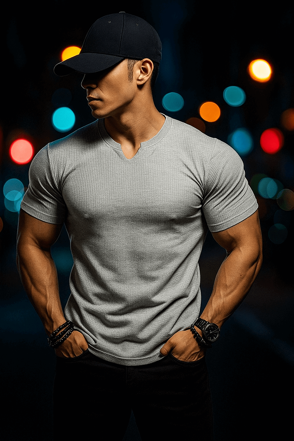 Cotton Knitted Half Sleeves T-Shirt - Premium waffle knitted t-shirt from The Divine Shop - Just Rs.1899! Shop now at The Divine Shop