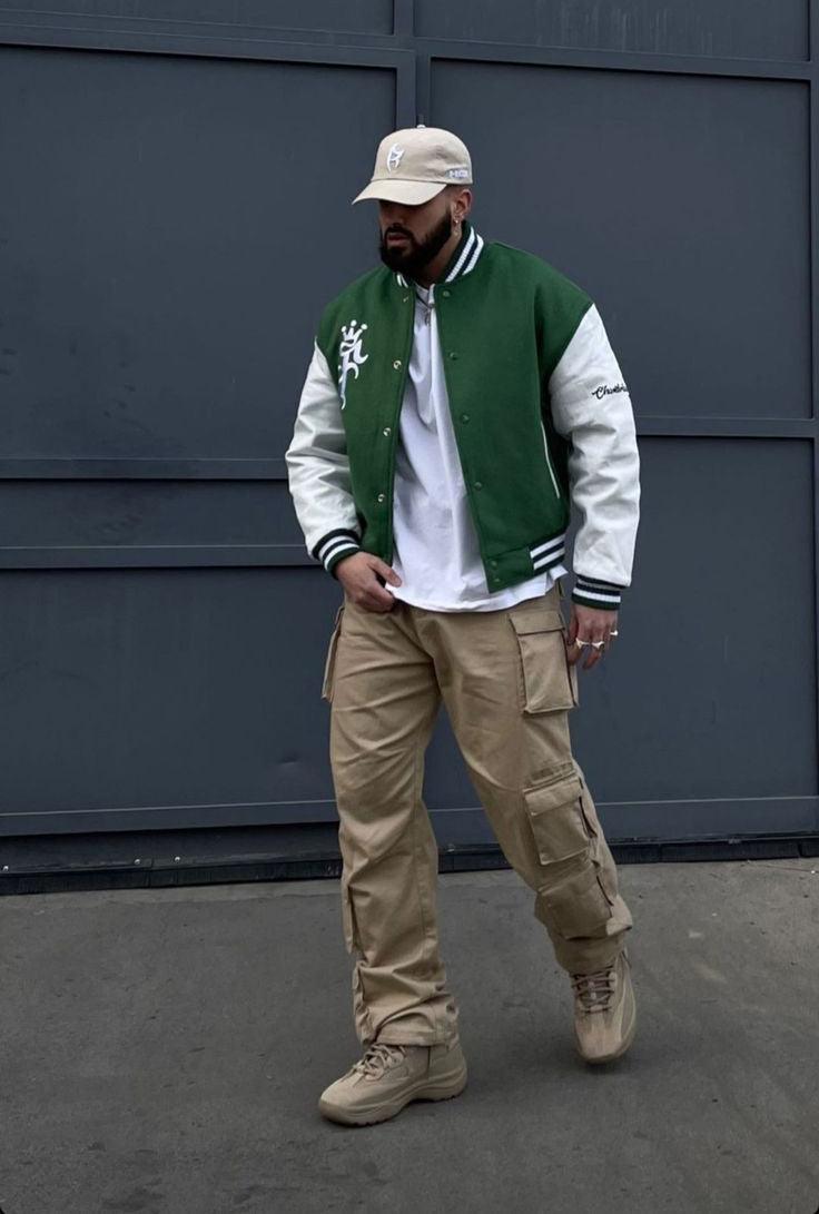 Green and White Baseball Jacket with F King Print - Premium Baseball Jacket from The Divine Shop - Just Rs.1999! Shop now at The Divine Shop