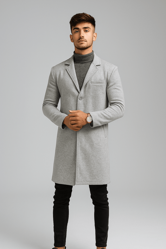 EPSOM Front Button Turkish Style Long Coat - The Divine Shop