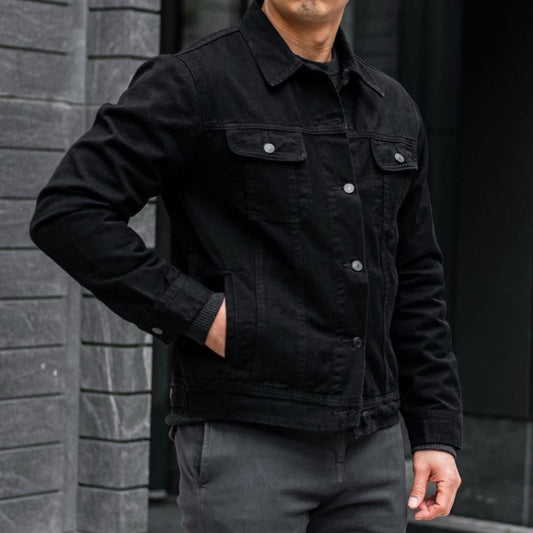 Export Quality Black Denim Jacket - The Divine Shop