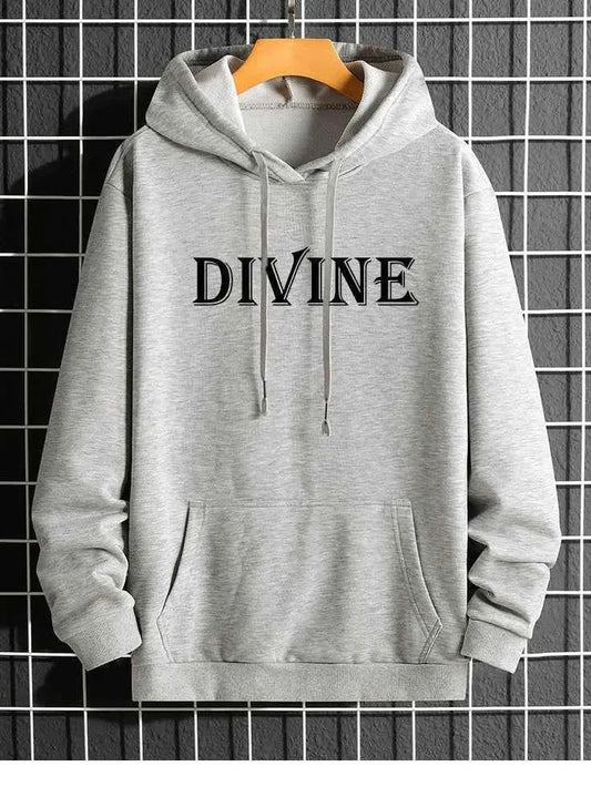Gray cotton fleece hooded sweatshirt - Premium Hoodies from My Store - Just Rs.1799! Shop now at The Divine Shop