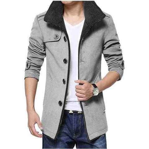 Gray mens overcoat - The Divine Shop