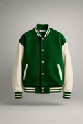 Green Baseball Varsity Jacket - Stylish & Classic Outerwear | The Divine Shop - Premium Baseball Jacket from The Divine Shop - Just Rs.2299! Shop now at The Divine Shop
