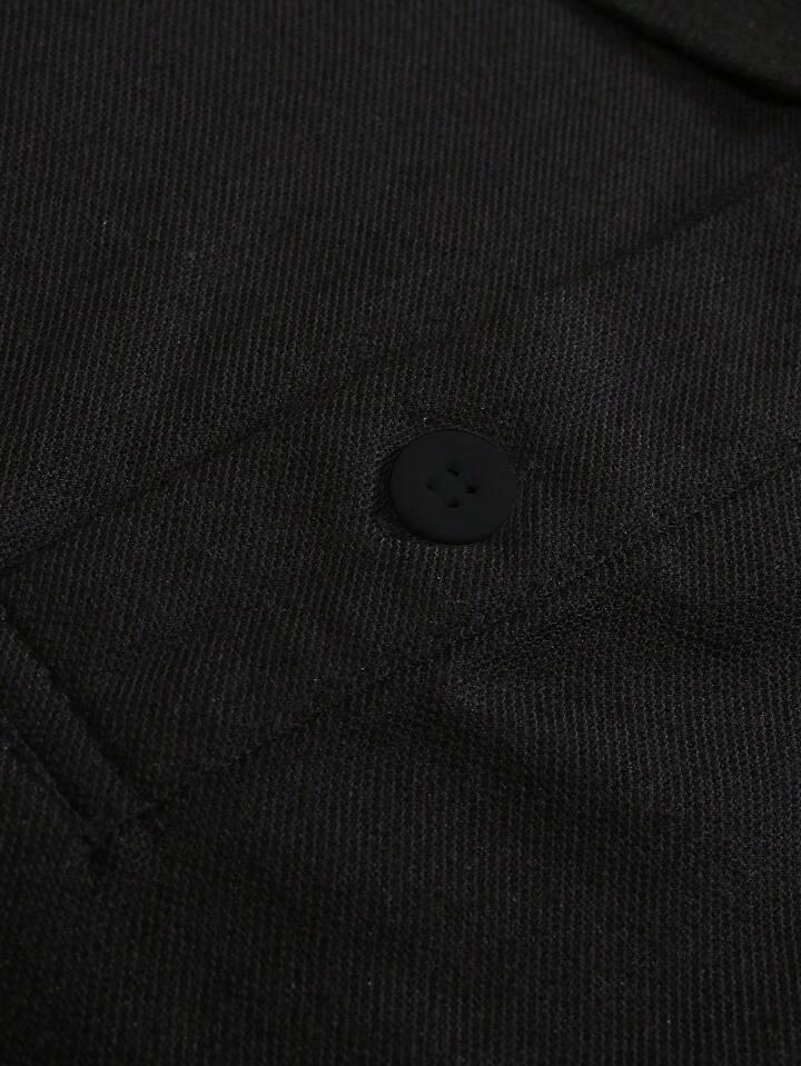 Half Zipper Hoomie Polo Shirt Brooklyn In Black - The Divine Shop