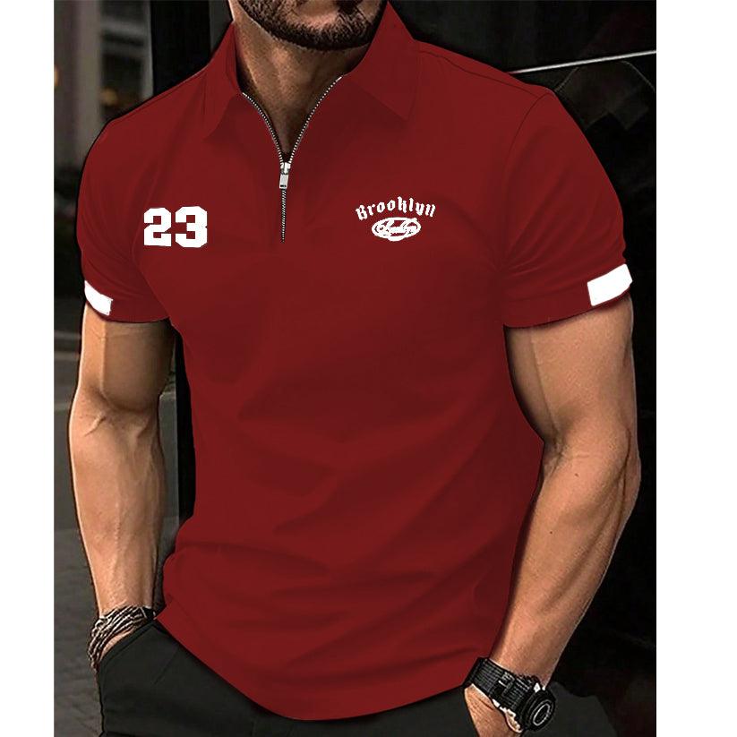 Half Zipper Hoomie Polo Shirt Brooklyn In Maroon - The Divine Shop