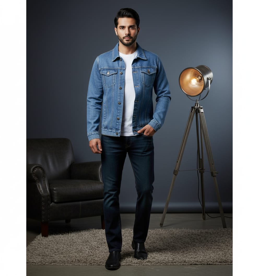 Ice blue denim jacket - Premium Denim jacket from The Divine Shop - Just Rs.3999! Shop now at The Divine Shop