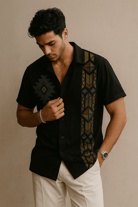 Indiano Craft Printed Button Down Shirt - The Divine Shop