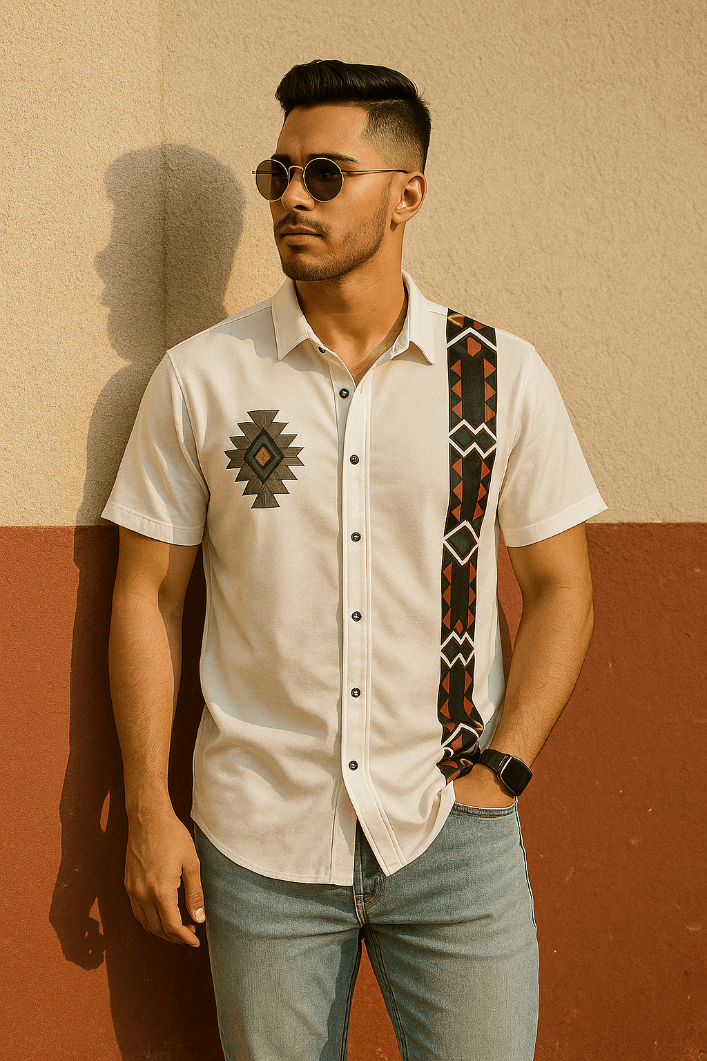 Indiano Craft Printed Button Down Shirt - The Divine Shop