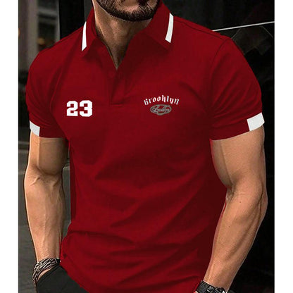 Manfinity Homme Polo Shirt Brooklyn In Maroon - The Divine Shop