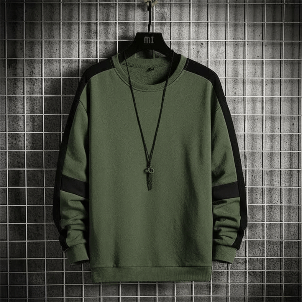 Mens drip style sweatshirt two tone - Premium Sweatshirts from The Divine Shop - Just Rs.2499! Shop now at The Divine Shop