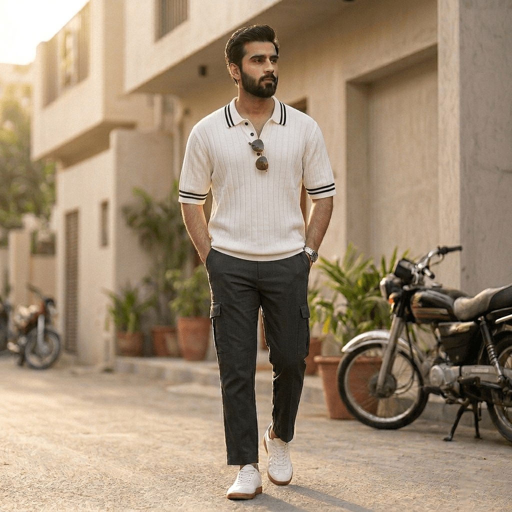 Men’s Premium Ribbed Same Collar Polo T-Shirt – Short Sleeve Casual Summer Wear - The Divine Shop