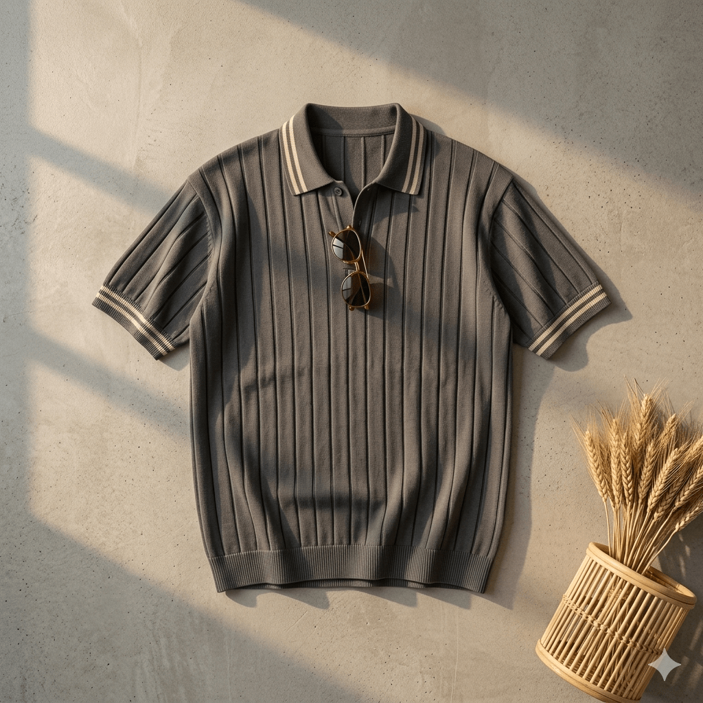 Men’s Premium Ribbed Same Collar Polo T-Shirt – Short Sleeve Casual Summer Wear - The Divine Shop