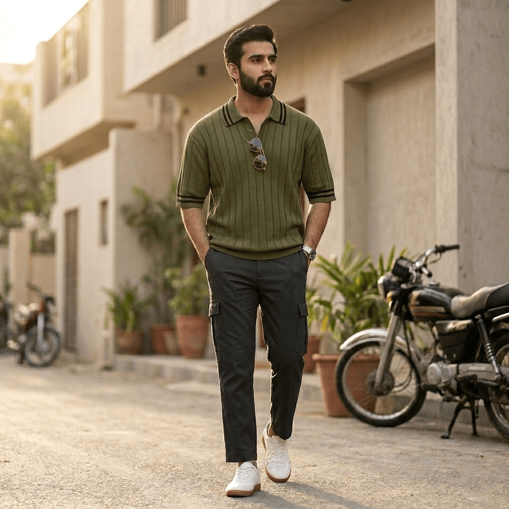 Men’s Premium Ribbed Same Collar Polo T-Shirt – Short Sleeve Casual Summer Wear - The Divine Shop