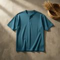 Men’s Slim Fit Henley T-Shirt – Premium Stretch Cotton T-Shirt - The Divine Shop
