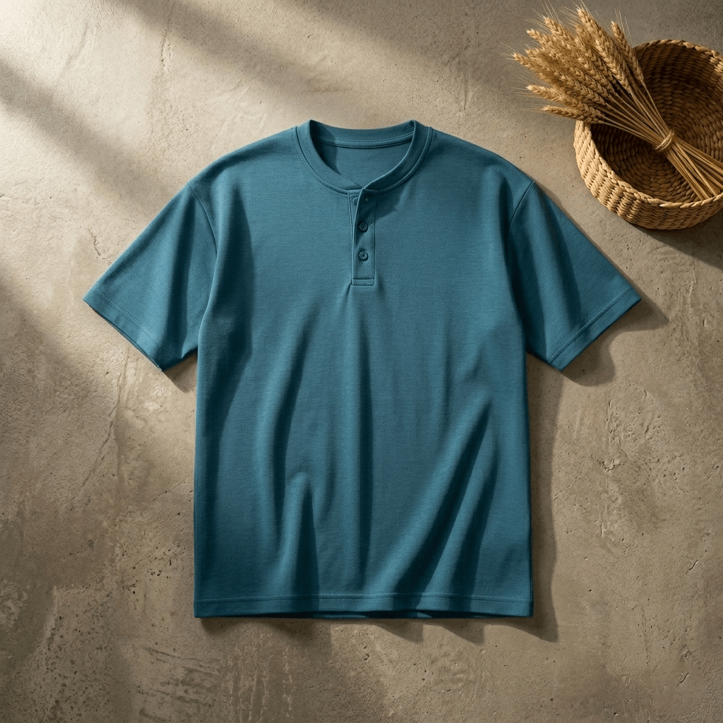 Men’s Slim Fit Henley T-Shirt – Premium Stretch Cotton T-Shirt - The Divine Shop
