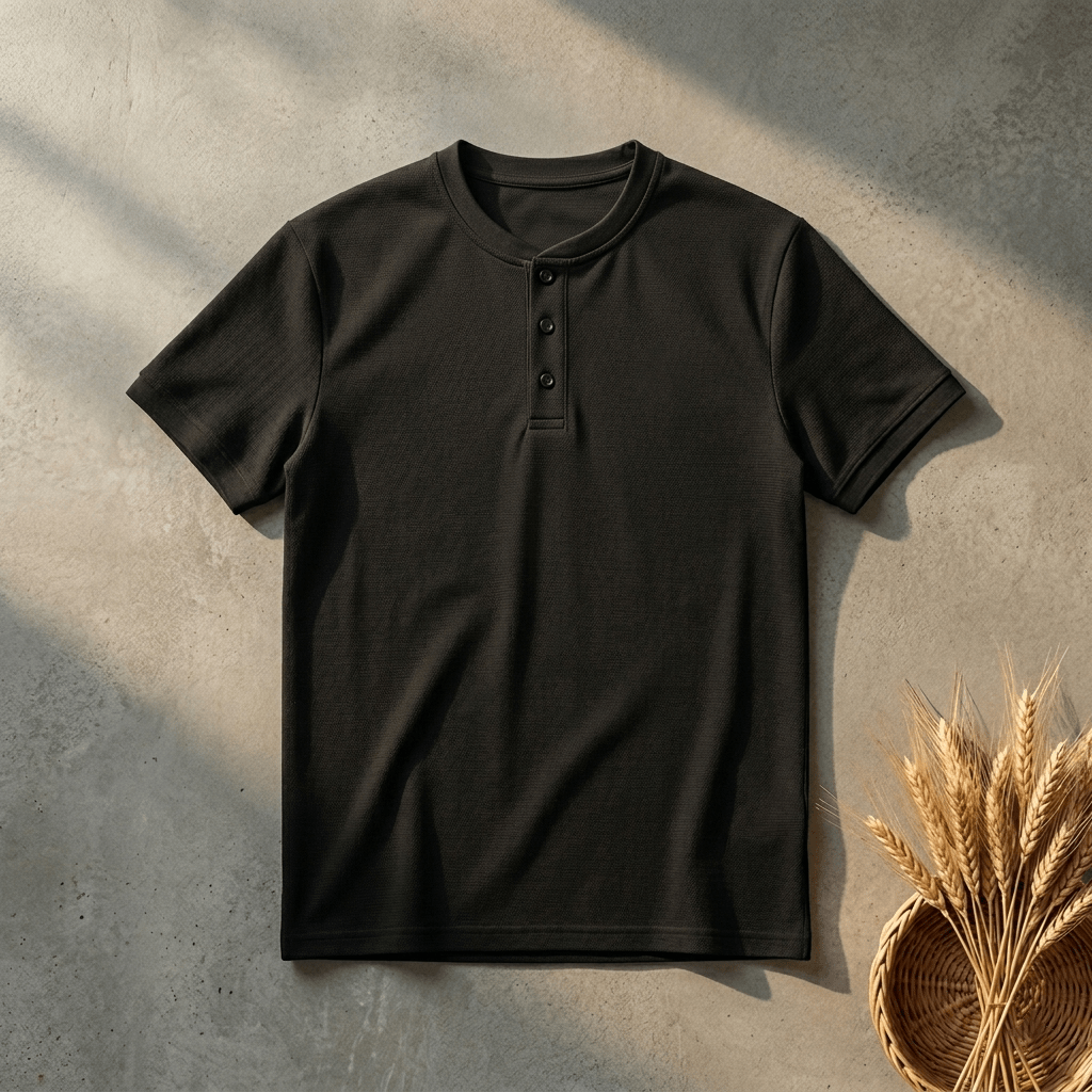 Men’s Slim Fit Henley T-Shirt – Premium Stretch Cotton T-Shirt - The Divine Shop